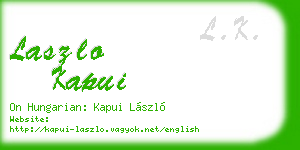 laszlo kapui business card