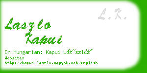 laszlo kapui business card